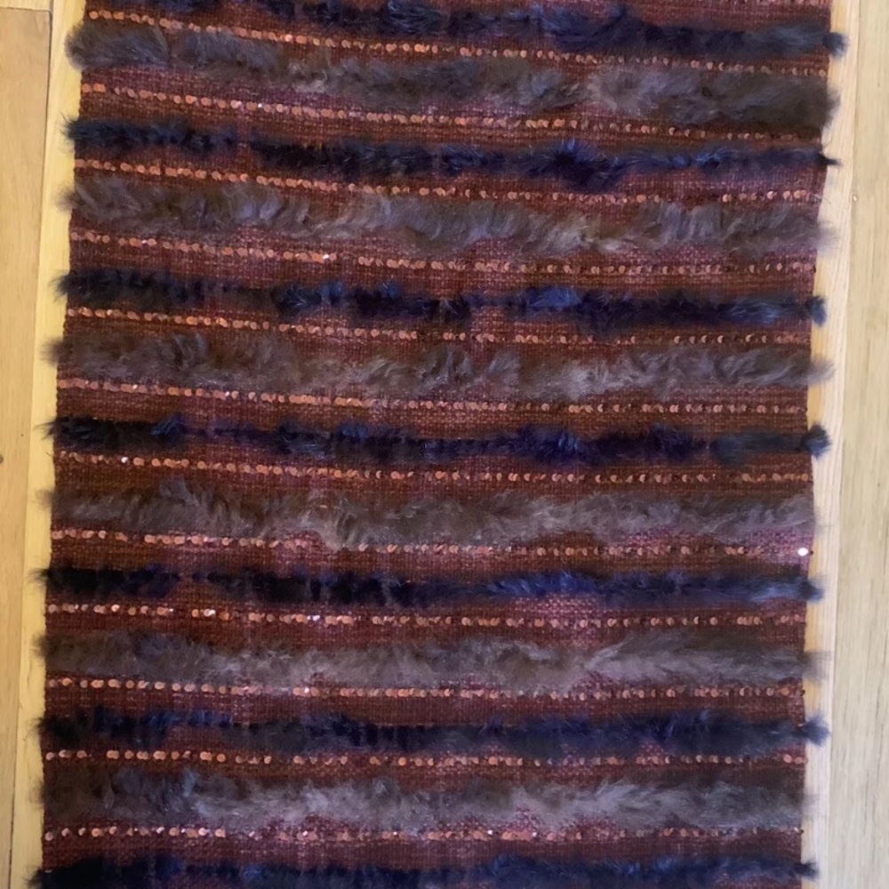 Marilyn Blumer Handweaves  - Artisanal Collection Fur and Sequins wrap.